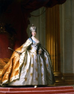 Portrait of Empress Catherine the Great in her Coronation Robe. Artist: Erichsen, Vigilius (1722-1782)