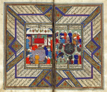 Prayers in a Mosque. Artist: Iranian master