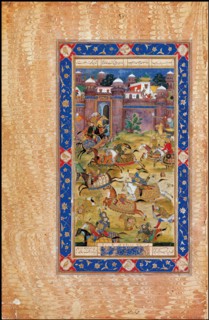 Nariman Kills the Son of the Khaqan of China. From The Garshaspnama epic by Asadi Tusi. Artist: Indian Art