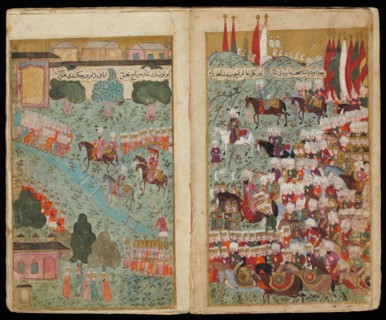 Mehmed III Arrives at the Head of the Victorious Army in Istanbul (From Manuscript Mehmed III's Camp Artist: Turkish master