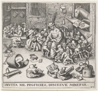 The Ass in the School. Artist: Heyden, Pieter, van der (1538-1572)