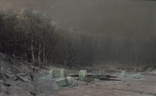 Winter. Ice splitting. Artist: Meshchersky, Arseni Ivanovich (1834-1902)