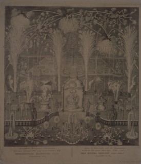 Illumination near the Academy of Fine Arts in the night of New Year's eve 1748. Artist: Sokolov, Ivan Alexeyevich (1717-1757)