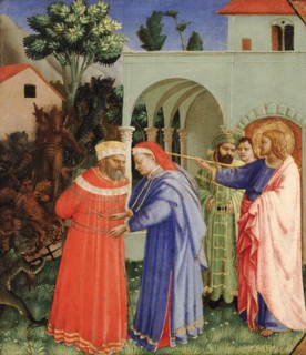 The Apostle Saint James the Greater Freeing the Magician Hermogenes. Artist: Angelico, Fra Giovanni, da Fiesole (ca. 1400-1455)