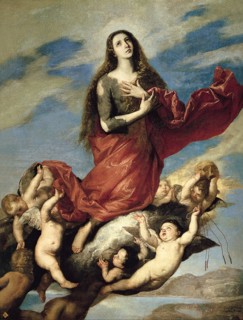 Mary Magdalene Taken up to Heaven. Artist: Ribera, José, de (1591-1652)