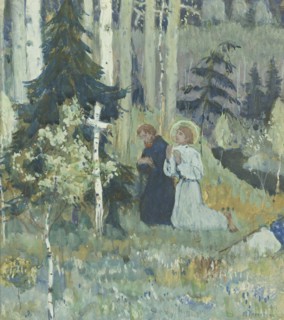The Founding of the Trinity-Sergius Monastery. Artist: Nesterov, Mikhail Vasilyevich (1862-1942)