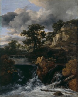 Hilly landscape with a waterfall. Artist: Ruisdael, Jacob Isaacksz, van (1628/29-1682)