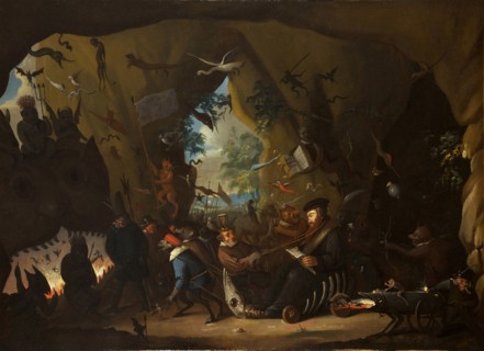 Calvin in Hell. Artist: Heemskerk, Egbert van, the Younger (1676-1744)