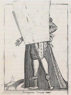 Venetian Courtesan, From: Diversarum nationum habitus.... Artist: Bertelli, Pietro (active 1580-1616)