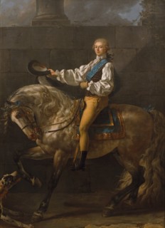 Equestrian portrait of Stanislaw Kostka Potocki (1755-1821). Artist: David, Jacques Louis (1748-1825)
