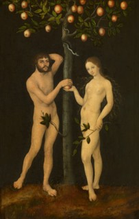 Adam and Eve. Artist: Cranach, Lucas, the Elder (1472-1553)