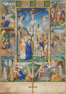 The Crucifixion with Six Scenes from the Passion of Christ. Artist: Master of Jacques de Besançon (active 1480-1510)