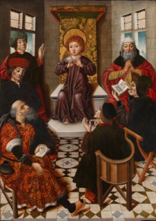 Christ among the Doctors. Artist: Cruz, Diego de la (active 1482-1500)