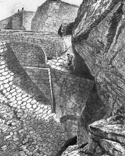Heinrich Schliemann's excavation at Troy. (From: Gods, Graves, and Scholars by C. W. Ceram). Artist: Anonymous