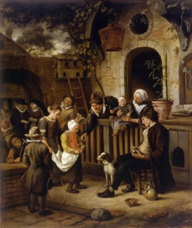 The little alms collector. Artist: Steen, Jan Havicksz (1626-1679)
