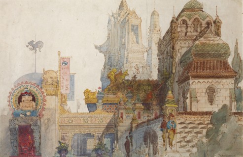 Stage design for the opera Ruslan and Lyudmila by M. Glinka. Artist: Hartmann, Viktor Alexandrovich (1834-1873)