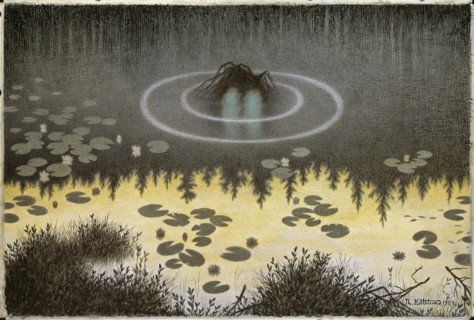 Nøkken. Artist: Kittelsen, Theodor (1857-1914)