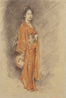 Japanese Woman in Kimono. Artist: Blum, Robert Frederick (1857-1903)