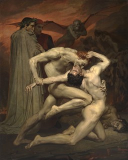 Dante and Virgil in Hell. Artist: Bouguereau, William-Adolphe (1825-1905)