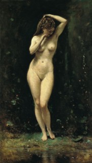 Diana Bathing (The Fountain). Artist: Corot, Jean-Baptiste Camille (1796-1875)