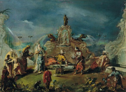 Scene in the Garden of a Serraglio. Artist: Guardi, Giovanni Antonio (1699-1760)