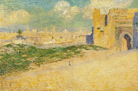 The Mansur Gate in Meknes, Morocco. Artist: Rysselberghe, Théo van (1862-1926)