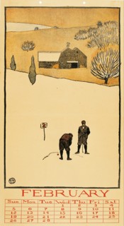 Golf Calendar. February. Artist: Penfield, Edward (1866-1925)
