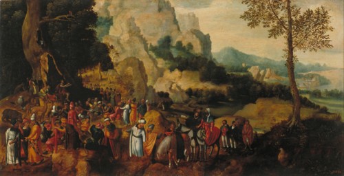 Landscape with Saint John the Baptist Preaching. Artist: Patinier, Henri, de (1510-1550)