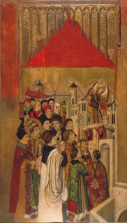 Apparition of Saint Michael at the Castle of Sant'Angelo. Artist: Huguet, Jaume (1412-1492)