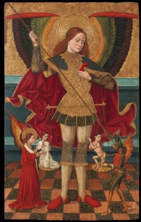 The Archangel Michael weighing the Souls of the Dead. Artist: Abadía, Juan de la, the Elder (active 1469-1498)