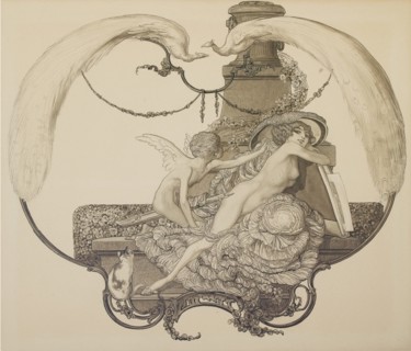 Design for a bookplate. Artist: Bayros, Franz von (1866-1924)
