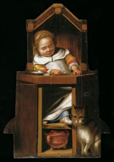 Sleeping baby in highchair. Artist: Verspronck, Johannes Cornelisz. (1600/3-1662)