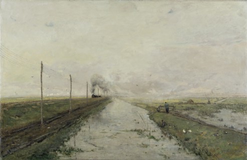 Landscape with a train. Artist: Gabriël, Paul Joseph Constantin (1828-1903)