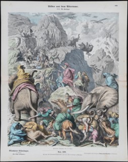 Hannibal Crosses the Alps (from Münchener Bilderbogen). Artist: Leutemann, Gottlob Heinrich (1824-1905)