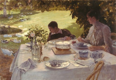Breakfast in the garden. Artist: De Nittis, Giuseppe (1846-1884)