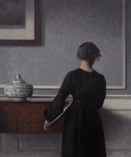 Interior with Young Woman from Behind. Artist: Hammershøi, Vilhelm (1864-1916)