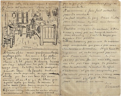 The bedroom, Letter to Paul Gauguin from Arles, Wednesday, 17 October 1888. Artist: Gogh, Vincent, van (1853-1890)