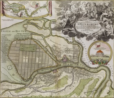 Map of Petersburg (Saint Petersburg master plan). Artist: Le Blond, Jean-Baptiste Alexandre (1679-1719)
