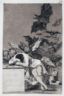 The Sleep of Reason Produces Monsters. (Capricho No 43). Artist: Goya, Francisco, de (1746-1828)