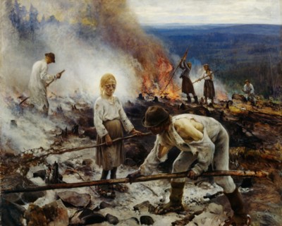 Under the Yoke (Burning the Brushwood). Artist: Järnefelt, Eero (1863-1937)