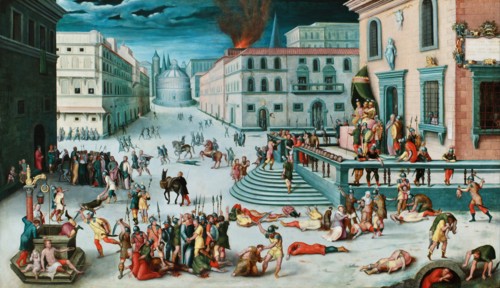 The Massacre of the Triumvirate. Artist: Caron, Antoine, (School)