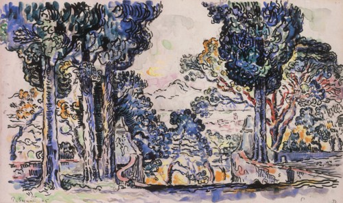 Cypresses in Sainte-Anne (SaintTropez). Artist: Signac, Paul (1863-1935)