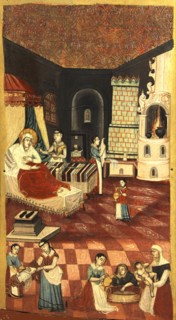 The Nativity of the Virgin. Artist: Anonymous