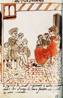 The multiplication of the Israelites in Egypt. The Codex Choumach (Picture Pentateuch of Moses dal C Artist: Del Castellazzo, Moise (Moses) (1460-1527)