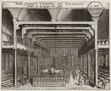Interior of the Portuguese Synagogue in Amsterdam. Artist: Veenhuysen, Jan (active 1656-1685)