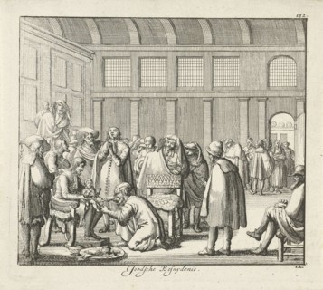 Jewish circumcision. Artist: Luyken, Jan (Johannes) (1649-1712)