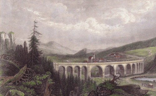 Southern Railway. Viaduct Payerbach, Semmering. Artist: Anonymous