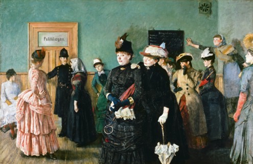 Albertine at the Police Doctor's Waiting Room. Artist: Krohg, Christian (1852-1925)