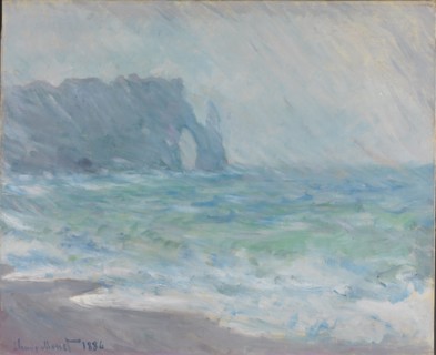 Rain in Étretat. Artist: Monet, Claude (1840-1926)