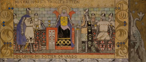 Åsmund in the King's Hall. Artist: Munthe, Gerhard (1849-1929)